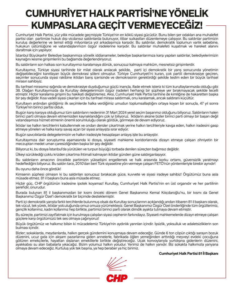 Özgür Özel'den Sivil Darbe ve Ekonomik Kriz Uyarısı
