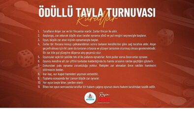Nevşehir Belediyesi’nden Ödüllü Tavla Turnuvası