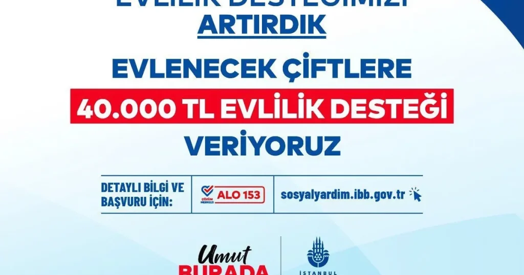 İBB Evlilik Desteğini 40 Bin TL’ye Yükseltti: Başvurular Devam Ediyor