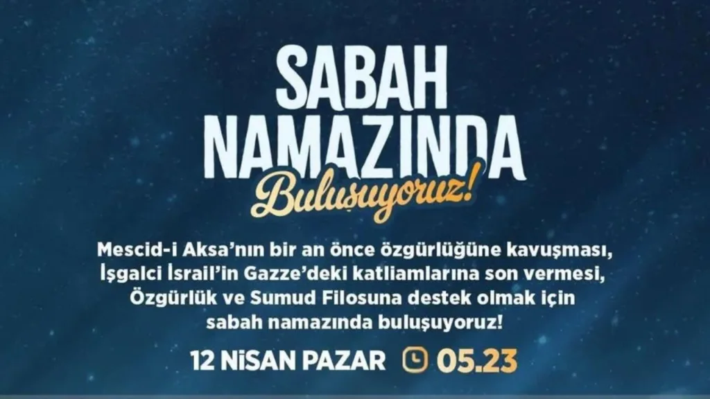 Türkiye, Filistin için sabah namazında buluşuyor