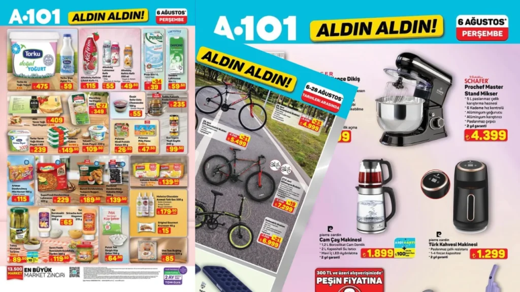 A101’de çılgın fırsatlar: Aktüel 6 Ağustos Aldın Aldın ürün listesi